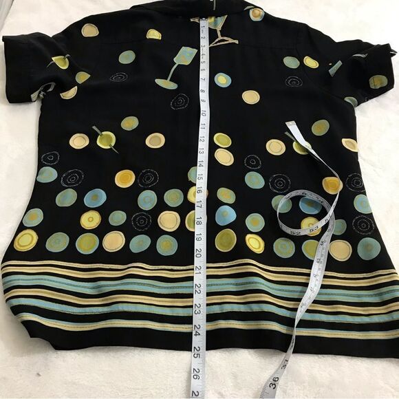 Weekend ClothesLine short sleeve martini olive print button down shirt size L - Picture 8 of 8